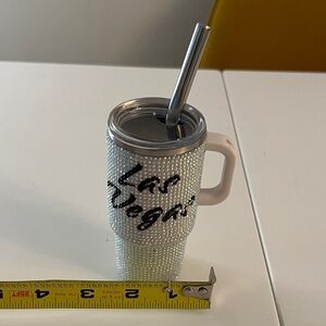 Las Vegas Rhinestone Tumbler with Straw / Bag Charm